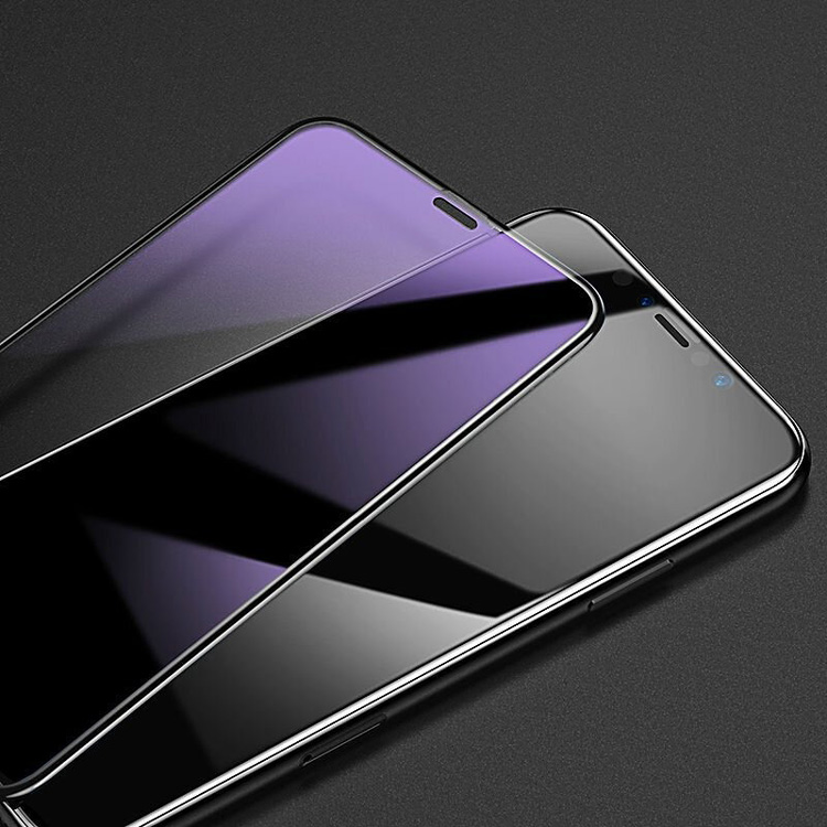 Защитное стекло для iPhone 11 Pro Max/XS Max 0.3мм Baseus Full-screen Anti-bluelight - Черное (SGAPIPH65-KD01)