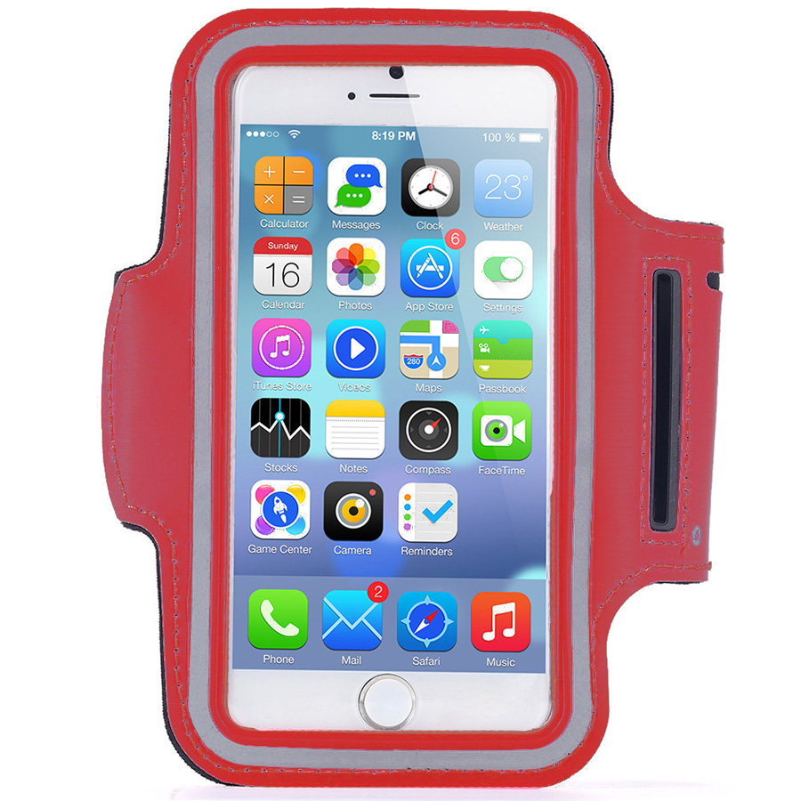 Спортивный чехол для телефона на руку большой InnoZone Armband - Красный