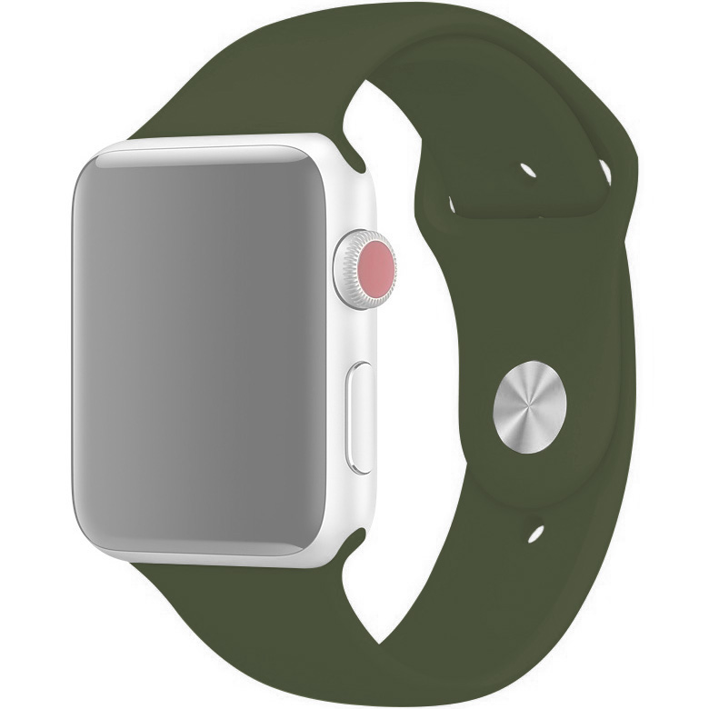 Ремешок для Apple Watch 1-6/SE 42/44 мм силиконовый InnoZone - Болотный (APWTSI42-48)