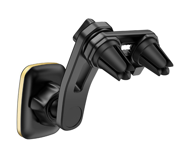 Автомобильный держатель для телефона в дефлектор Hoco CA57 Leader - Черный/Золотистый