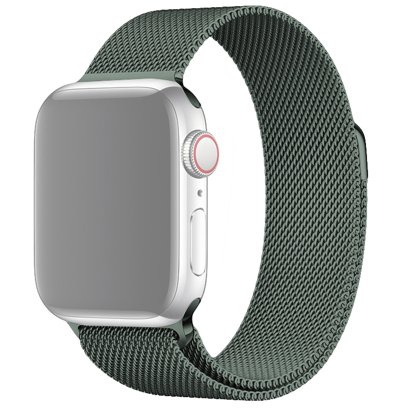 Ремешок для Apple Watch 1-6/SE 42/44 мм миланская петля InnoZone - Еловый Зеленый (APWTMS42-23)