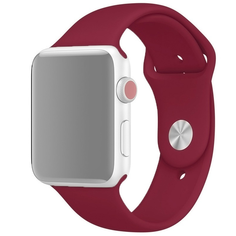 Ремешок для Apple Watch 1-6/SE 42/44 мм силиконовый InnoZone - Бордовый (APWTSI42-52)