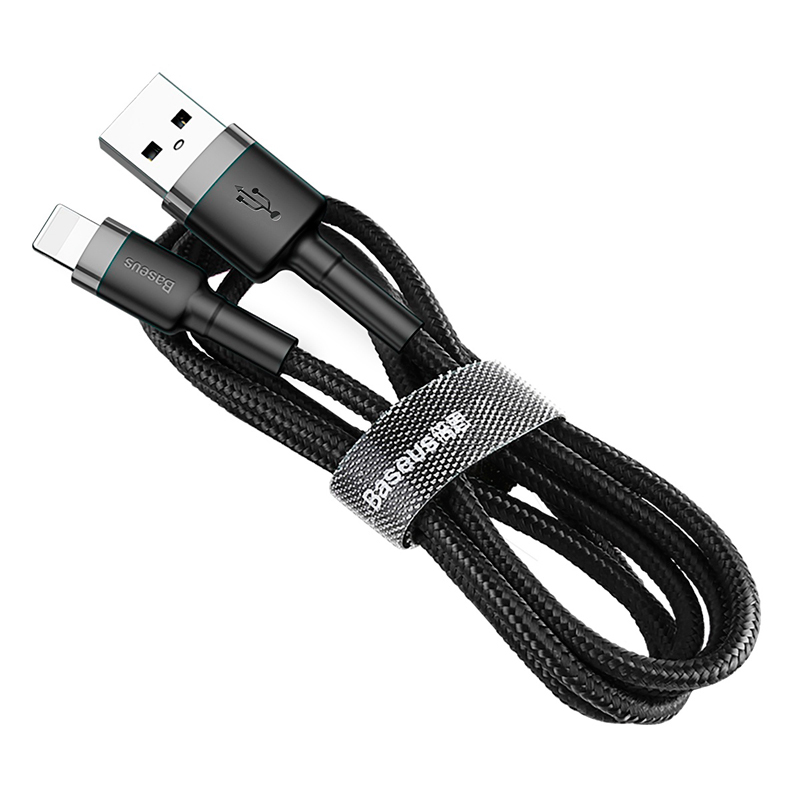 Кабель USB 2.0 A (m) - Lightning (m) 3м Baseus Cafule Cable 2A - Черный/Серый (CALKLF-RG1)