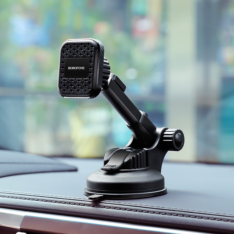 Автомобильный держатель для телефона на присоске магнитный Borofone BH21 Vanda - Черный