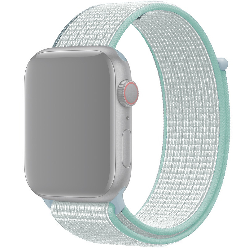 Ремешок для Apple Watch 42/44/45/49 мм нейлоновый InnoZone - Серый/Бирюзовый (APWTNY42-36)