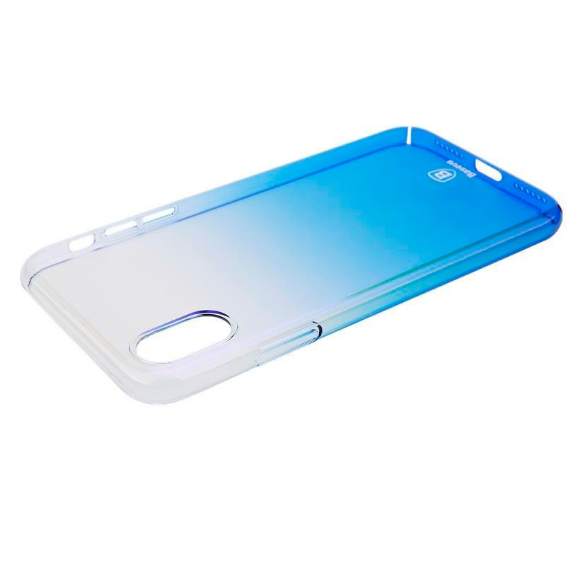 Чехол для iPhone X Baseus Glaze - Синий/Белый (WIAPIPHX-GC03)