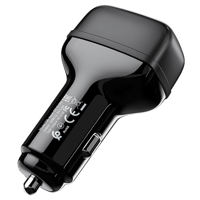 Автомобильное зарядное устройство 2xUSB с кабелем micro USB Hoco Z36 Leader - Черное