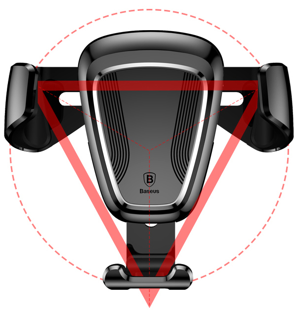 Автомобильный держатель для телефона в дефлектор Baseus Gravity - Черный (SUYL-01)