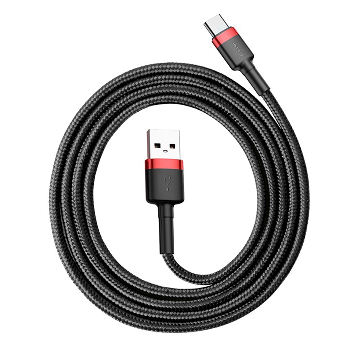 Кабель USB 2.0 A (m) - USB Type-C (m) 1м Baseus Cafule Series - Черный/Красный (CATKLF-B91)