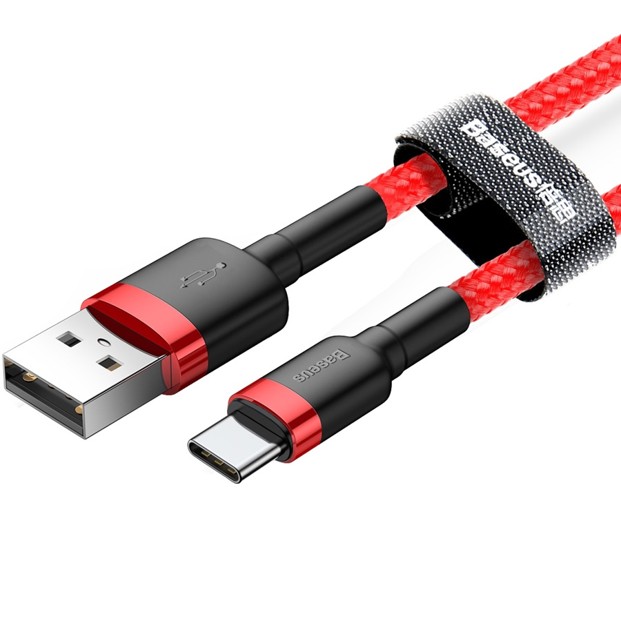 Кабель USB 2.0 A (m) - USB Type-C (m) 1м Baseus Cafule Series - Красный (CATKLF-B09)