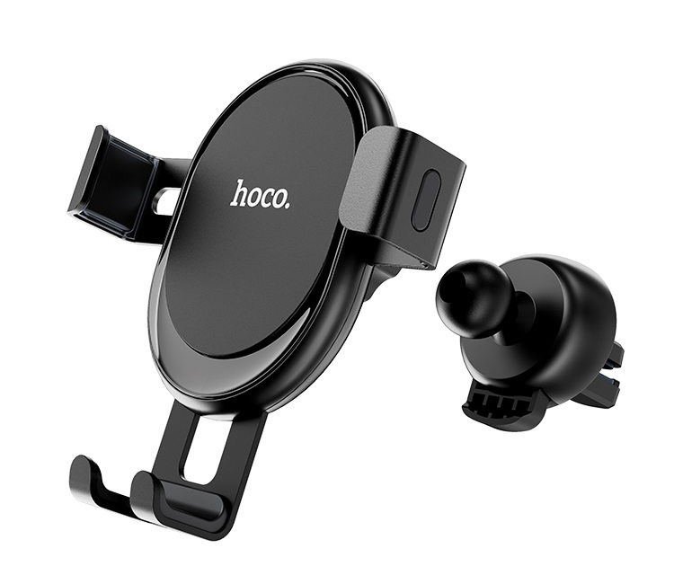 Автомобильный держатель для телефона в дефлектор Hoco CA56 Metal Armour - Черный
