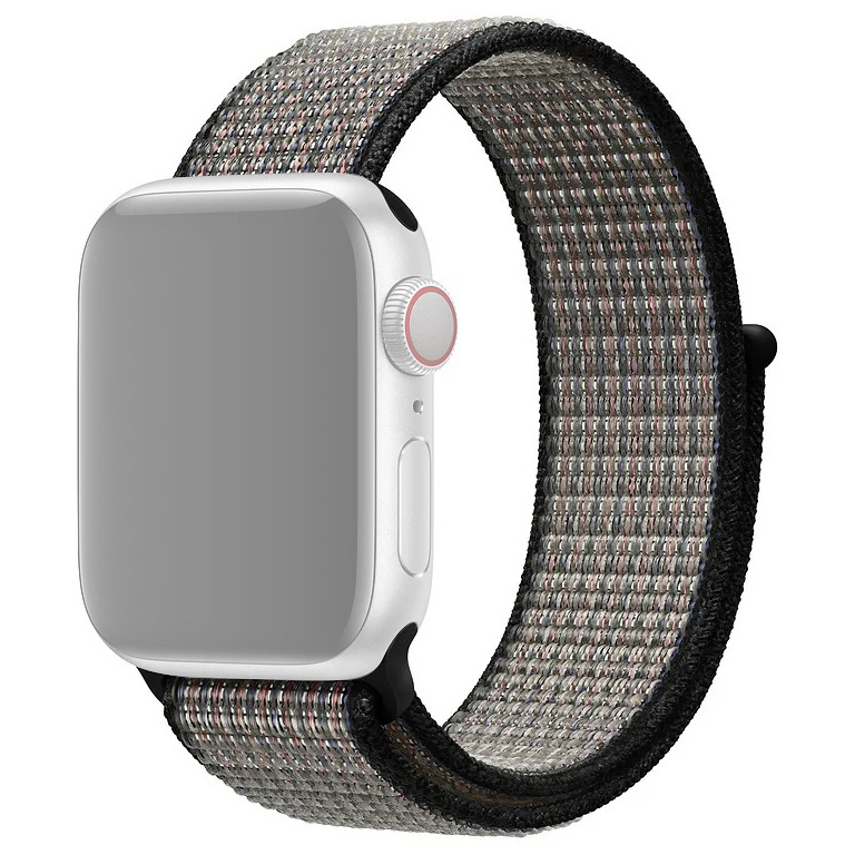 Ремешок для Apple Watch 38/40/41 мм нейлоновый InnoZone - Серый/Черный (APWTNY38-50)