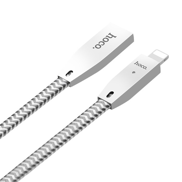 Кабель USB 2.0 A (m) - Lightning (m) 1.2м Hoco U11 - Серебристый