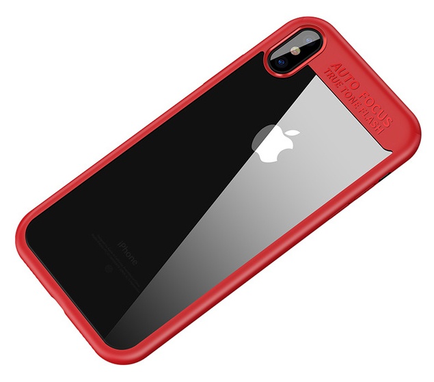 Чехол для iPhone X/XS с прозрачной задней панелью CAFELE - Красный