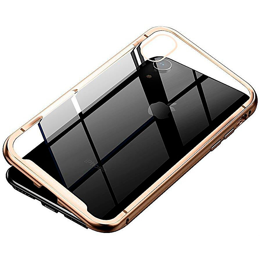 Чехол для iPhone XR с магнитной рамкой Baseus Magnetite Hardware - Золотистый (WIAPIPH61-CS0V)