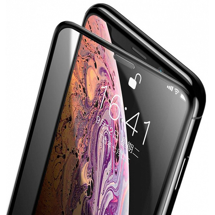 Защитное стекло для iPhone 11 Pro/X/XS антишпион Baseus Full-screen Privacy Cellular Dust Prevention - Черное (SGAPIPH58-WC01)