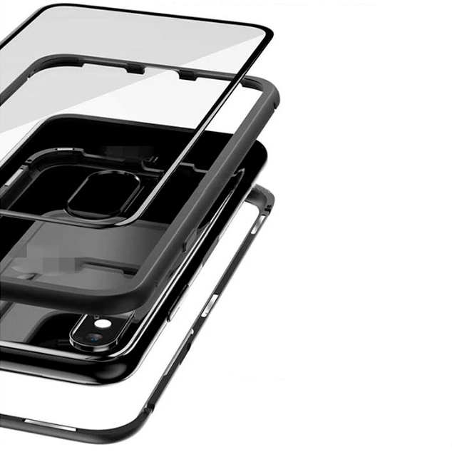 Чехол для iPhone XS Max с магнитной рамкой InnoZone Full Protection - Черный