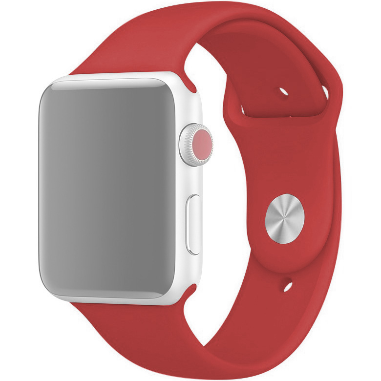 Ремешок для Apple Watch 1-6/SE 38/40/41 мм силиконовый InnoZone - Красная Камелия (APWTSI38-25)