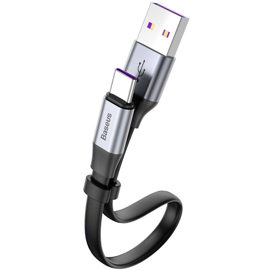 Кабель USB 2.0 A (m) - USB Type-C (m) 0.23м Baseus Simple HW - Черный/Серый (CATMBJ-BG1)