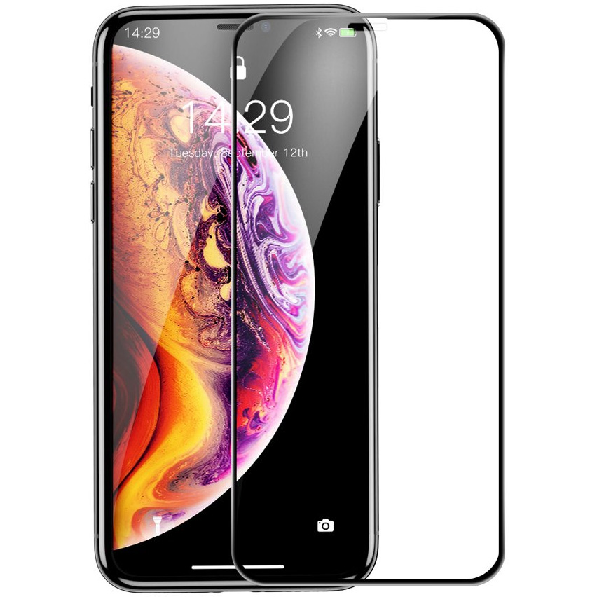 Защитное стекло для iPhone 11 Pro Max/XS Max 0.3мм Baseus Rigid-edge Curved-screen - Черное (SGAPIPH65-AJG01)