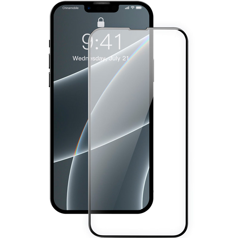 Комплект защитных стекол для iPhone 13/13 Pro 0.3мм Baseus Full-screen Super Porcelain - Черный (SGQP030101)