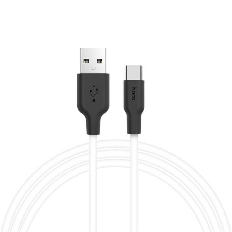 Кабель USB 2.0 A (m) - USB Type-C (m) 1м Hoco X21 Silicone - Черный/Белый