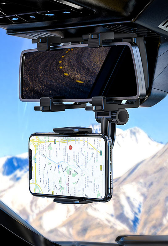 Автомобильный держатель для телефона на зеркало заднего вида Hoco CA70 Pilot - Черный