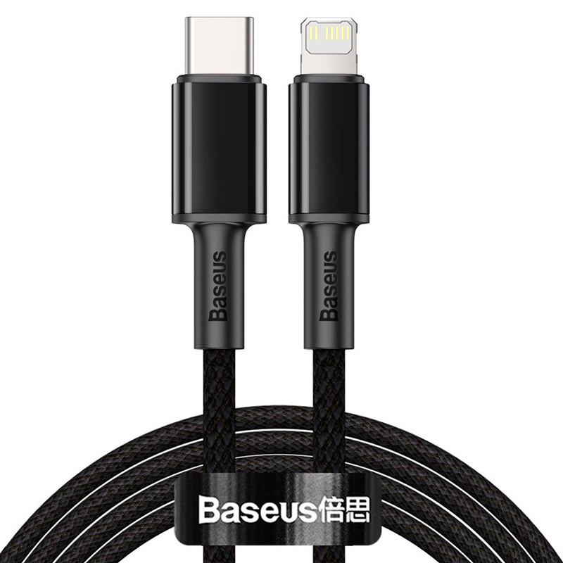 Кабель USB Type-C (m) - Lightning (m) 2м Baseus High Density Braided Fast Charging - Черный (CATLGD-A01)