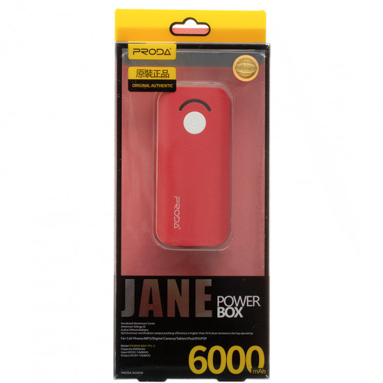 Внешний аккумулятор 6000мАч Remax Proda Jane PPL-8 - Красный