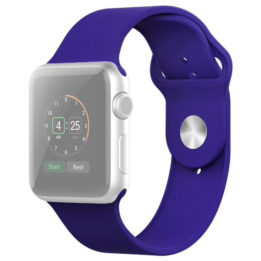 Ремешок для Apple Watch 1-6/SE 38/40/41 мм силиконовый InnoZone - Темно-фиолетовый (APWTSI38-30)