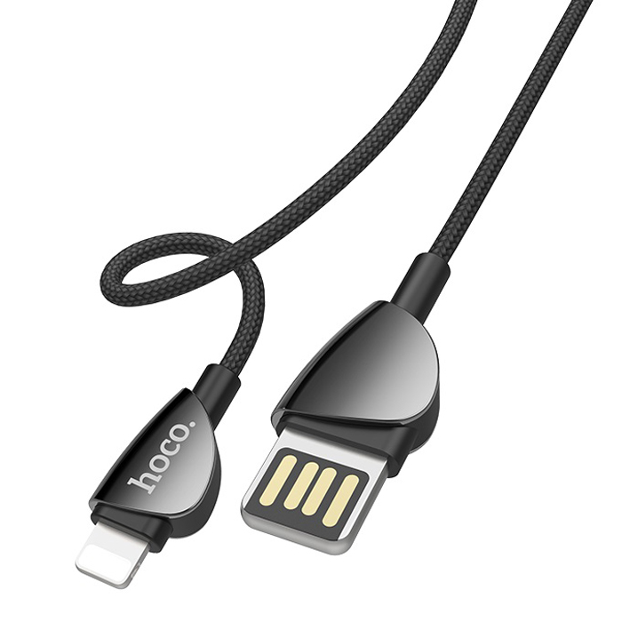 Кабель USB 2.0 A (m) - Lightning (m) 1.2м Hoco U62 Simple - Черный