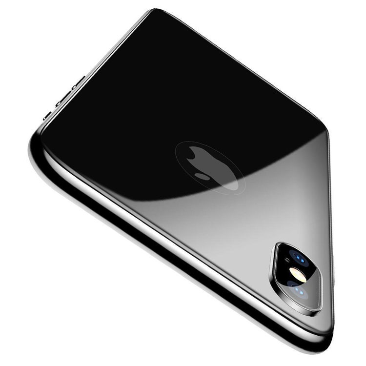 Защитное стекло для iPhone X на заднюю панель 0.3мм Baseus - Серое (SGAPIPHX-4D0G)