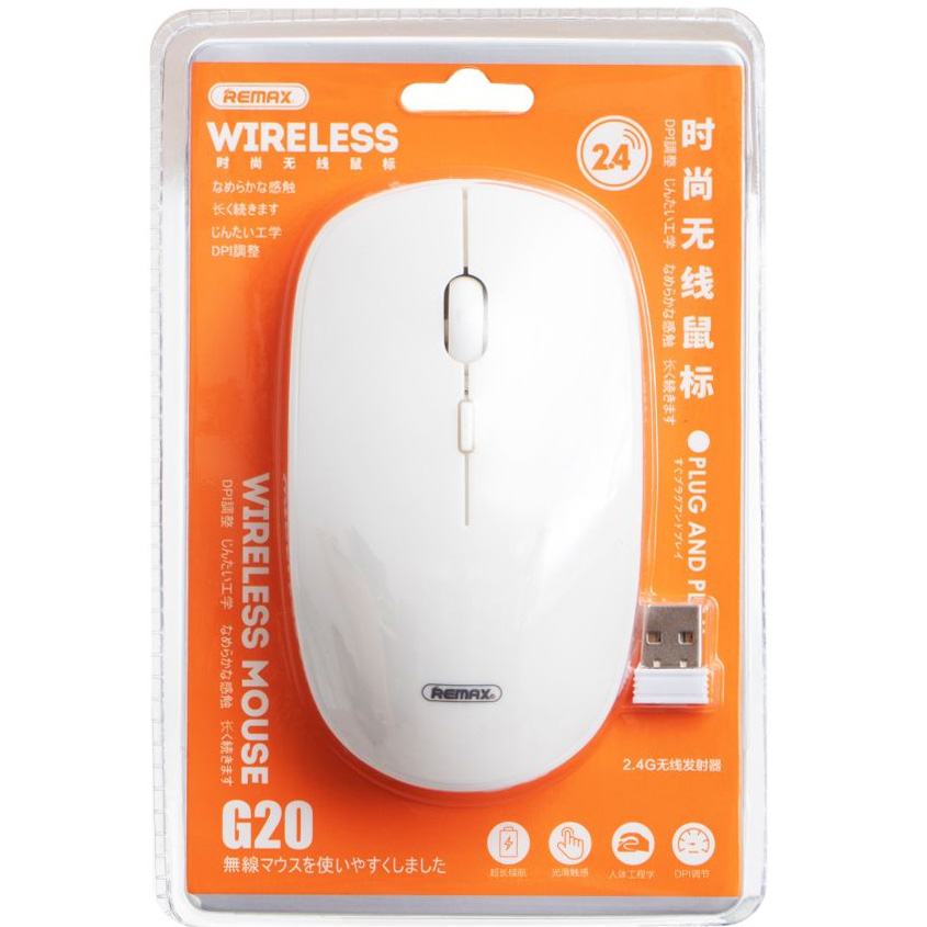 Компьютерная мышь беспроводная Remax G20 2.4G - Белая