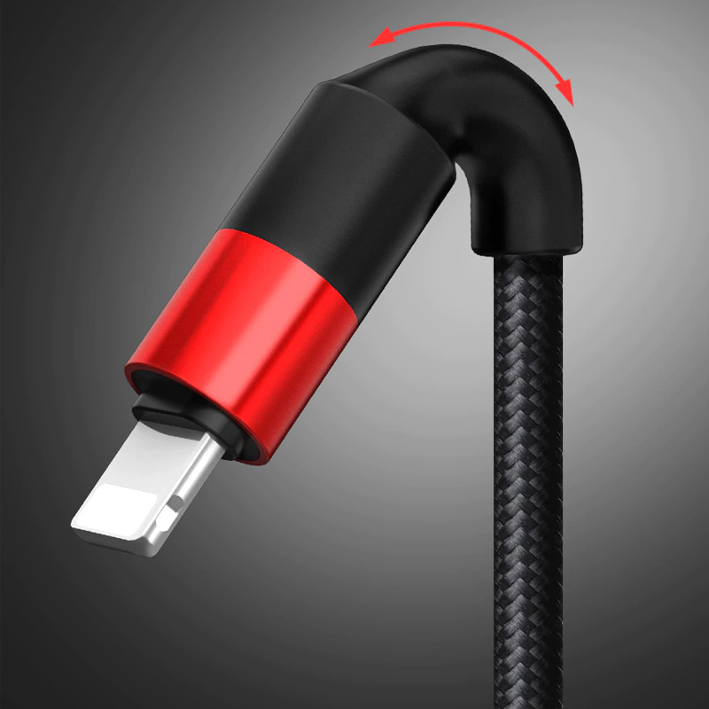 Кабель USB 2.0 A (m) - micro USB 2.0 B (m) 1м Hoco X26 Xpress 3in1 - Черный/Красный