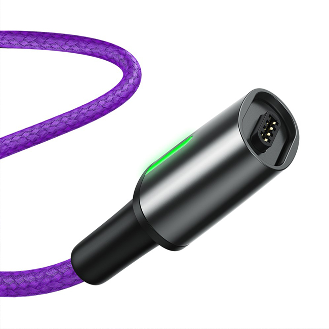 Магнитный кабель USB 2.0 A (m) - micro USB 2.0 B (m) 1м Baseus Zinc Magnetic Cable - Фиолетовый (CAMXC-A05)