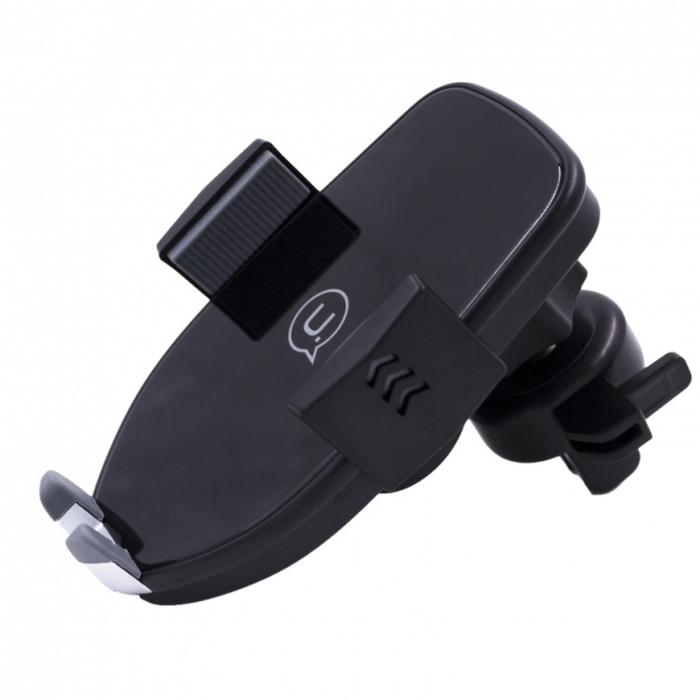 Автомобильный держатель для телефона в дефлектор с беспроводной быстрой зарядкой USAMS US-CD72 - Черный