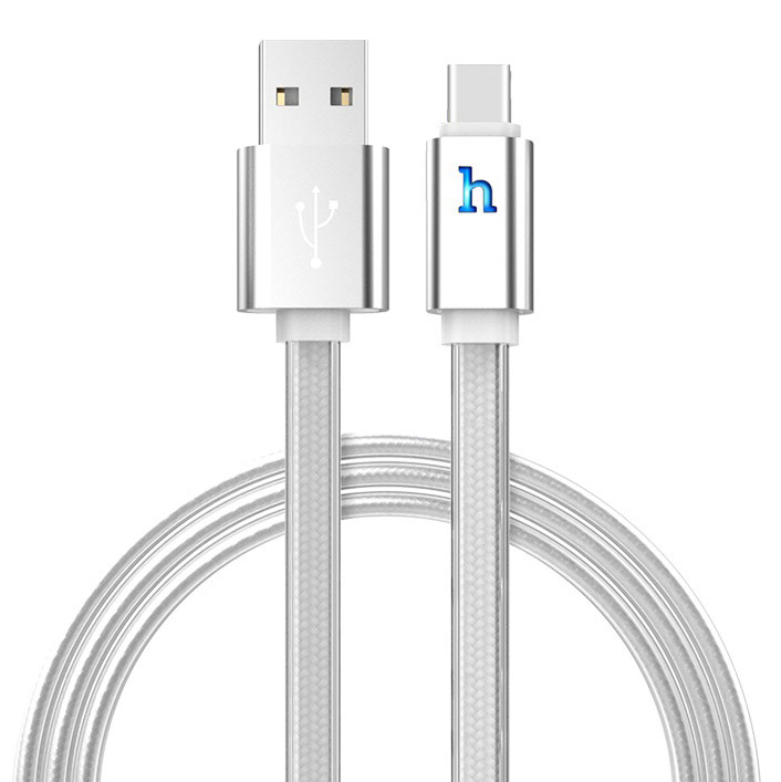 Кабель USB 2.0 A (m) - USB Type-C (m) 1.2м Hoco UPL12 Plus - Серебристый