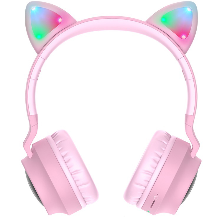 Наушники Bluetooth Hoco W27 Cat Ear - Розовые