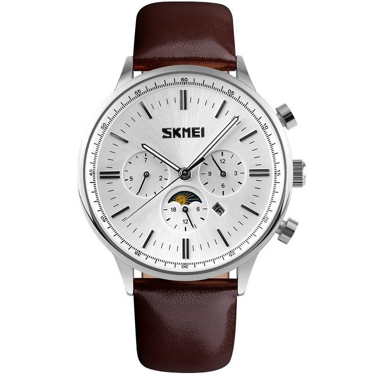 Часы мужские SKMEI 9117 - Белые/Серебристые