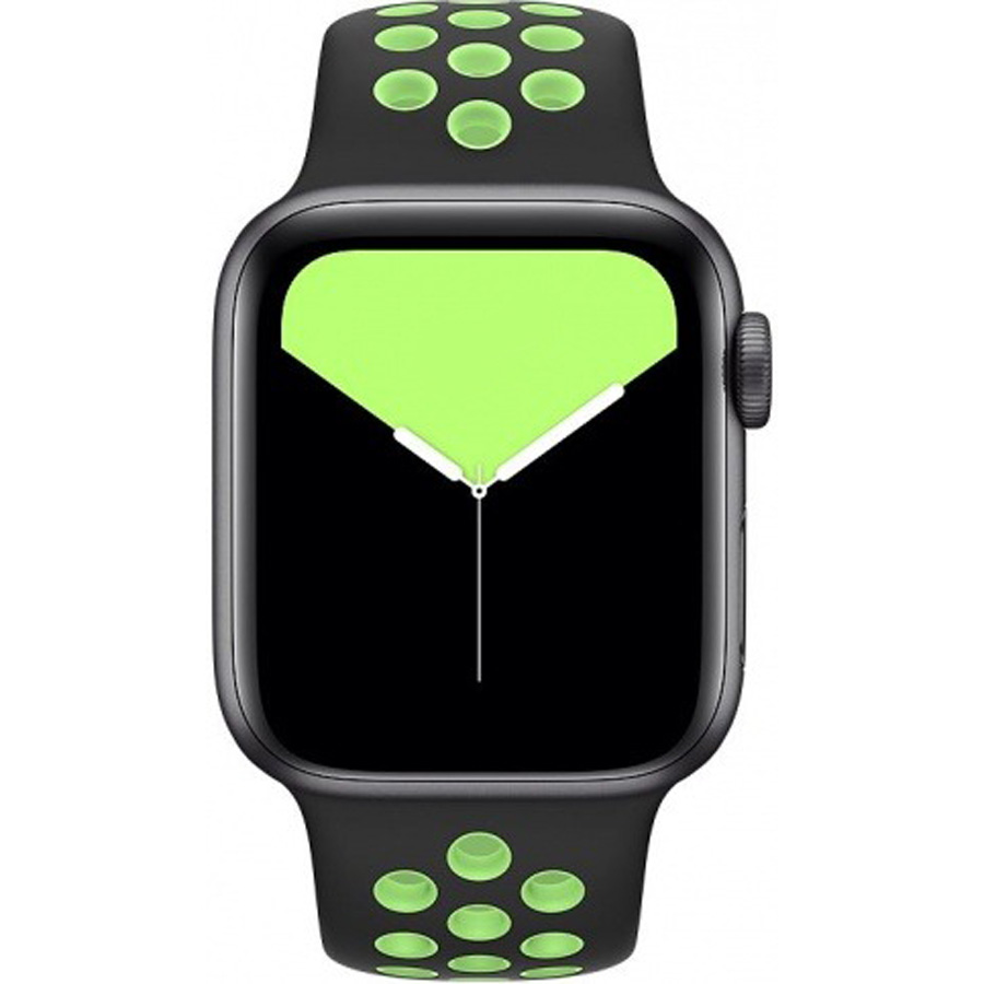 Ремешок для Apple Watch 1-6/SE 42/44/45/49 мм силиконовый InnoZone Vent - Черный/Зеленый (APWTSIH42-10)