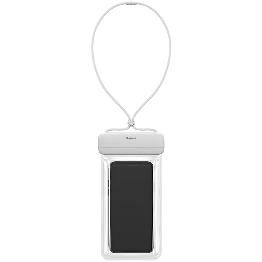 Спортивный чехол для телефона на шею водонепроницаемый Baseus Lets go Slip Cover Waterproof Bag - Белый (ACFSD-D02)