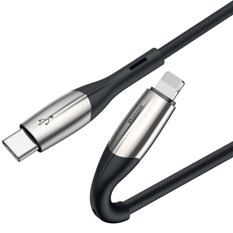 Кабель USB Type-C (m) - Lightning (m) 1м Baseus Horizontal Data Cable PD 18W - Черный (CATLSP-01)