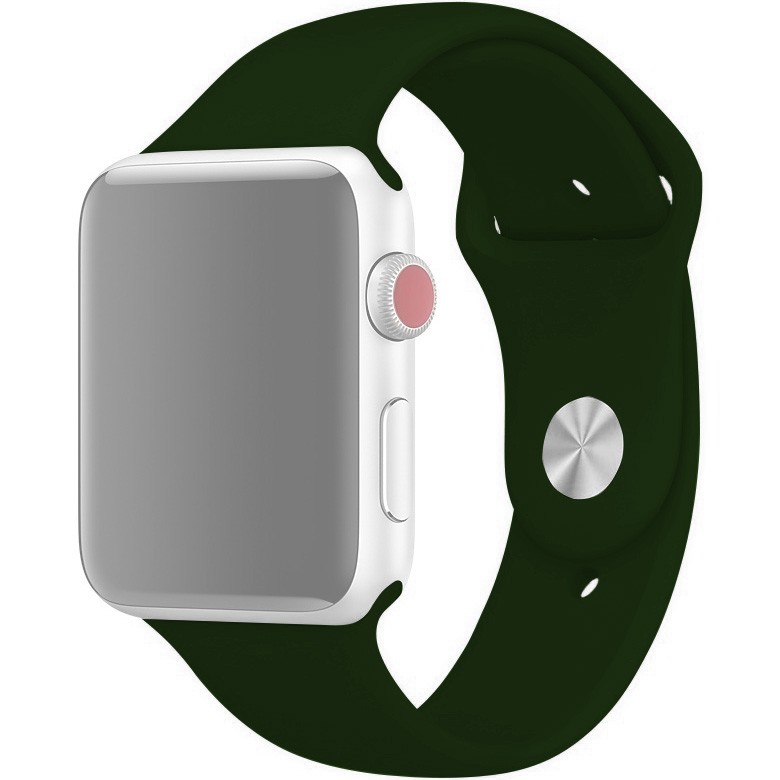 Ремешок для Apple Watch 1-6/SE 42/44 мм силиконовый InnoZone - Темно-зеленый (APWTSI42-49)