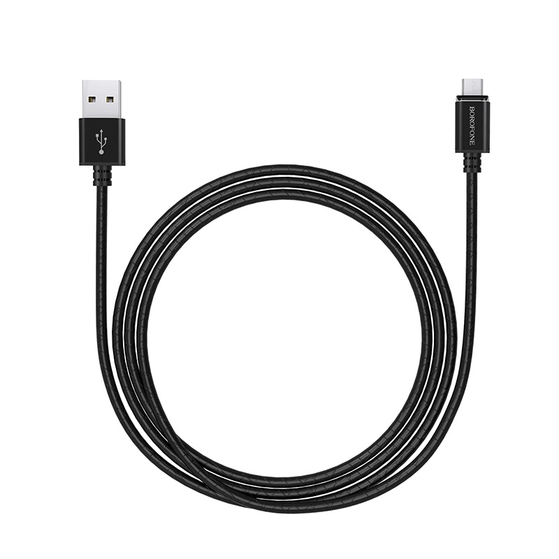 Магнитный кабель USB 2.0 A (m) - micro USB 2.0 B (m) 1.2м Borofone BU1 MagJet - Черный