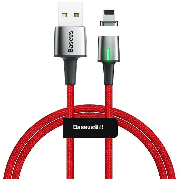 Магнитный кабель USB 2.0 A (m) - Lightning (m) 1м Baseus Zinc Magnetic Cable - Красный (CALXC-A09)