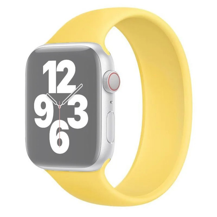 Ремешок для Apple Watch 1-6/SE 38/40 мм силиконовый эластичный InnoZone 128мм - Желтый (APWTSI-S38-02)
