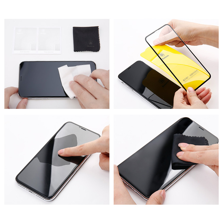 Защитное стекло для iPhone 11 Pro/X/XS Baseus All-screen Arc-surface - Черное (SGAPIPHX-TN01)