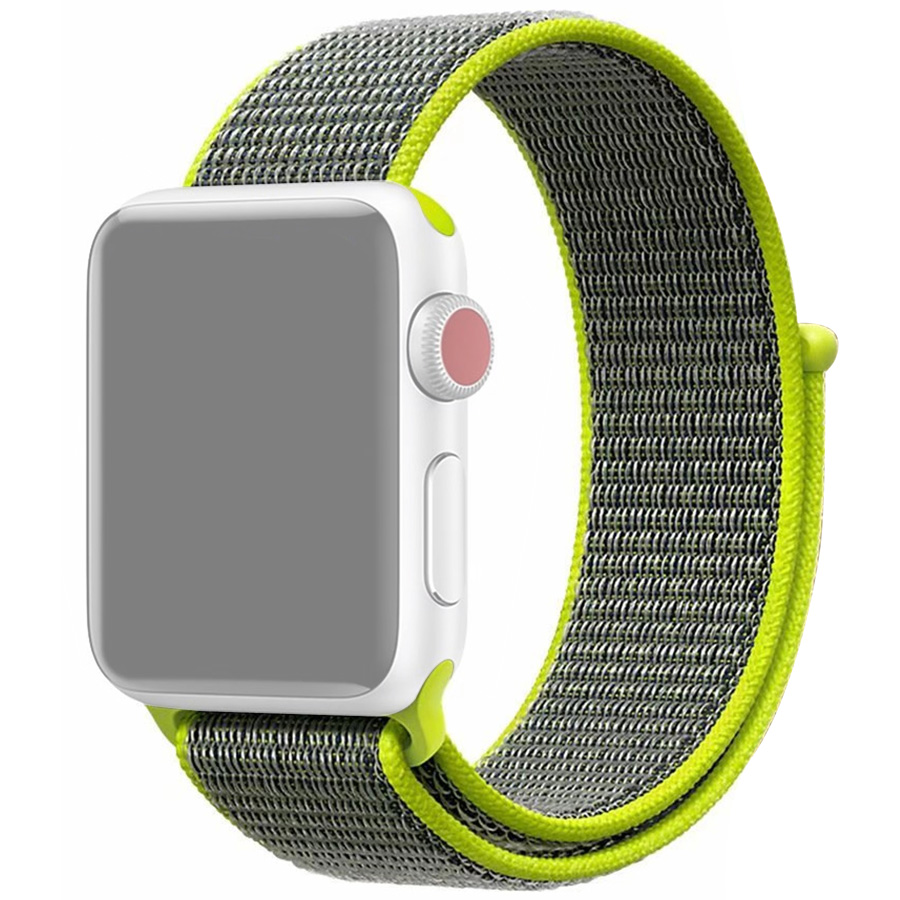 Ремешок для Apple Watch 42/44/45/49 мм нейлоновый InnoZone - Блестящий Зеленый (APWTNY42-22)