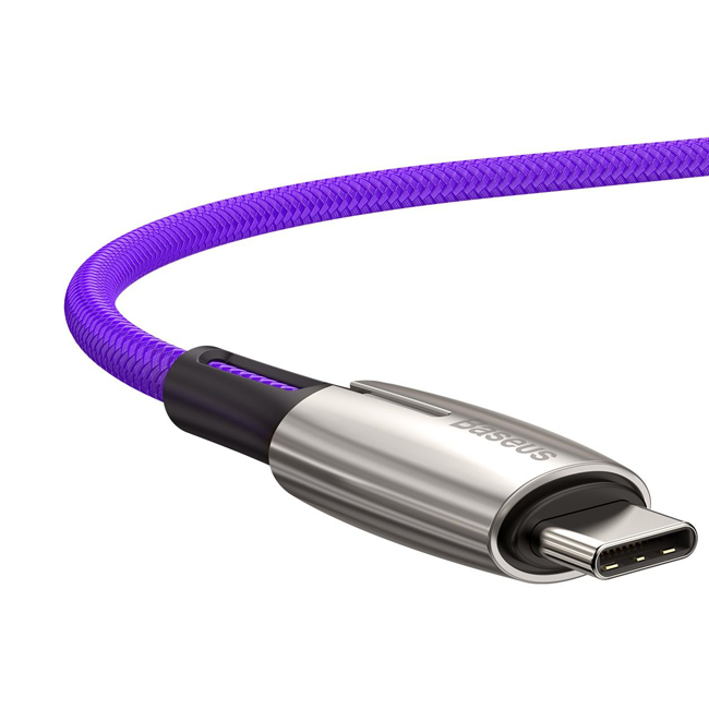 Кабель USB Type-C (m) - USB Type-C (m) 2м Baseus Water Drop-shaped Lamp PD2.0 60W - Фиолетовый (CATSD-K05)