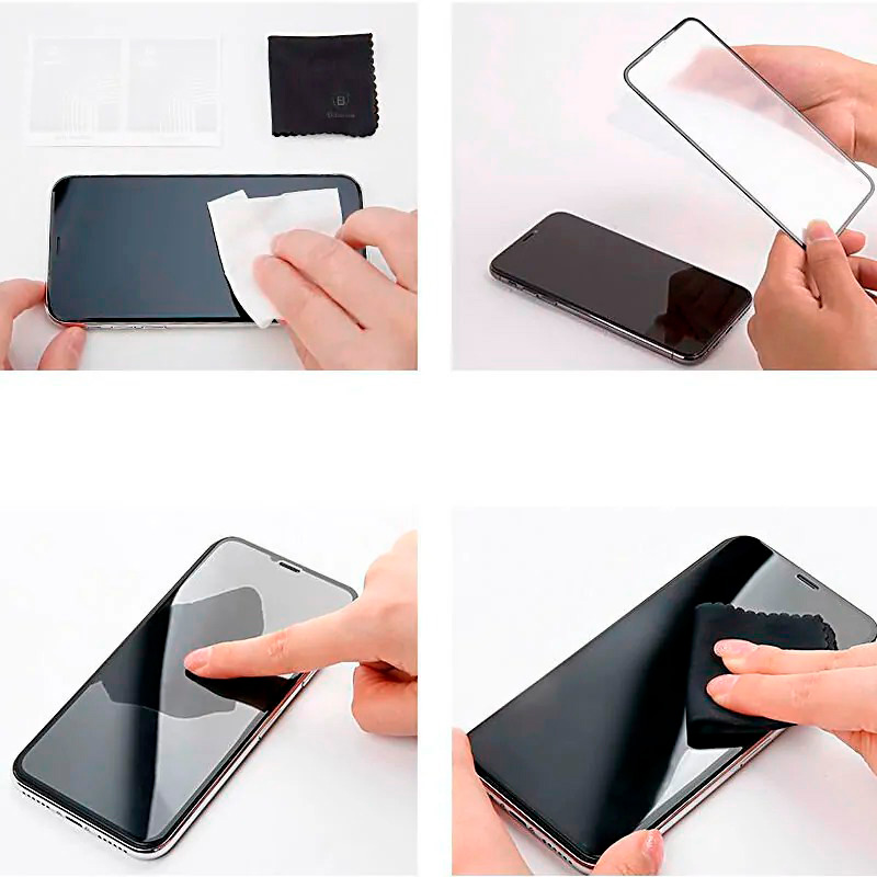 Защитное стекло для iPhone 11 Pro Max/XS Max Baseus Full-screen Curved Frosted - Черное (SGAPIPH65-KM01)
